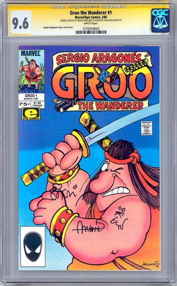 GROO THE WANDERER #1 CGC-SS 9.6 SERGIO ARAGONES & STAN SAKAI MARVEL COMICS 1985