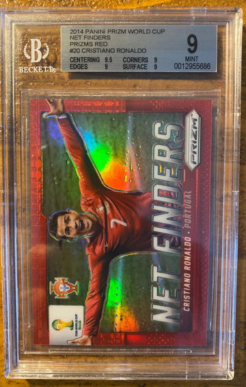 2014 Prizm World Cup Net Finders 20 Cristiano Ronaldo Red /149 BGS 9 (9,9,9,9.5)