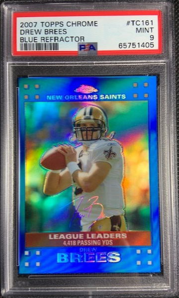 2007 Topps Chrome Blue Refractor Drew Brees #TC161 PSA 9 MINT