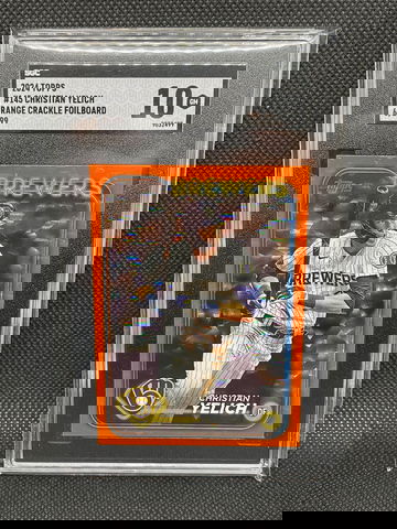 2024 Topps Series 1 - Christian Yelich #145 Orange Foil /299 SGC 10