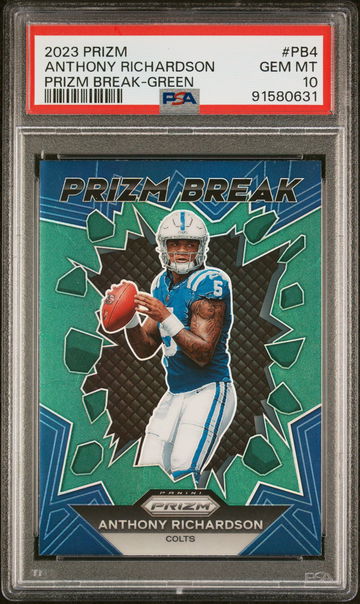 2023 PANINI ANTHONY RICHARDSON PRIZM PRIZM BREAK PRIZM BREAK-GREEN #PB4 PSA 10