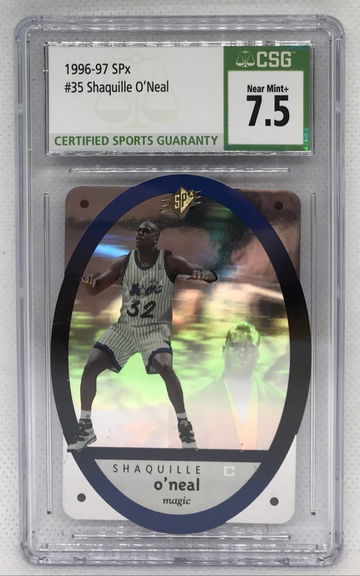1996-97 Shaquille O’Neal SPx #35 Die-Cut Magic CSG 7.5