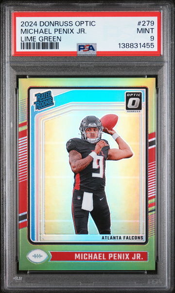 2024 Donruss Optic Rated Rookie Lime Green Michael Penix Jr. #279 /50 PSA 9