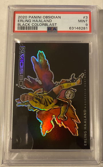 Erling Haaland 2020 Panini Obsidian Black Color Blast SSP - PSA 9 - MINT