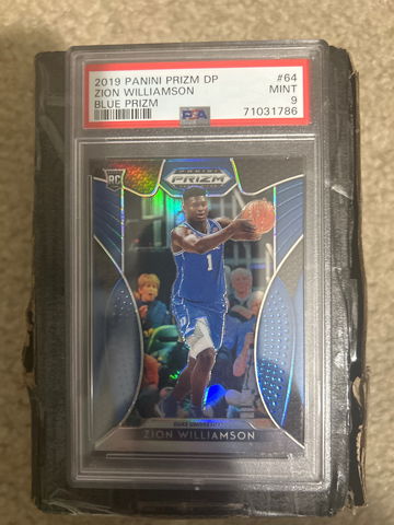 2019 Panini Prizm DP #64 Zion Williamson RC Blue Prizm PSA 9