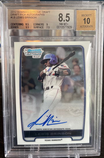 Lewis Brinson 2012 Bowman Chrome Auto BGS 8.5