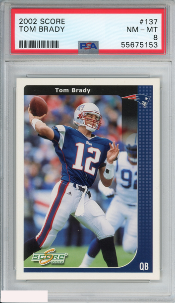 2002 SCORE TOM BRADY #137 NEW ENGLAND PATRIOTS PSA 8 NM-MT