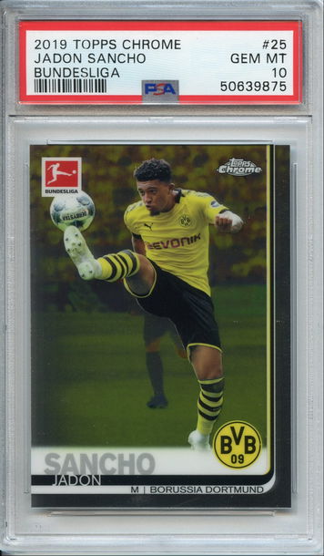 Jadon Sancho 2019 Topps Chrome Bundesliga PSA 10 NEP