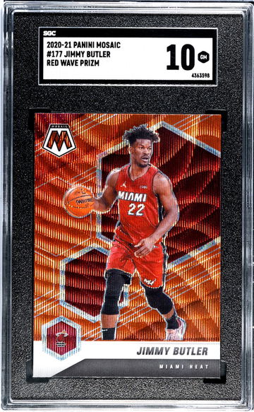 2020-21 Panini Mosaic #177 Jimmy Butler Red Wave Prizm SGC 10