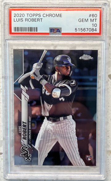 2020 topps chrome #60 luis robert rc psa 10 white Sox 