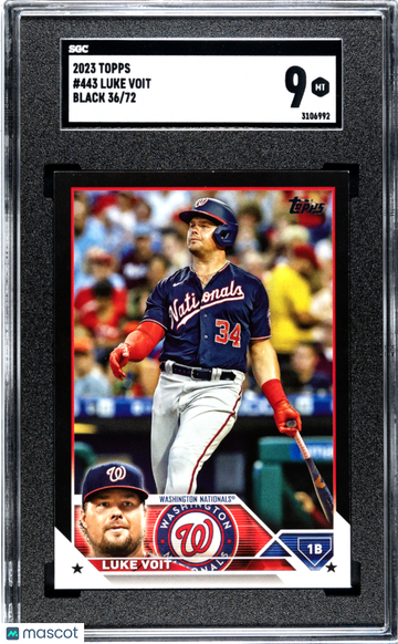 2023 Topps Luke Voit #443 Black /72 SGC 9