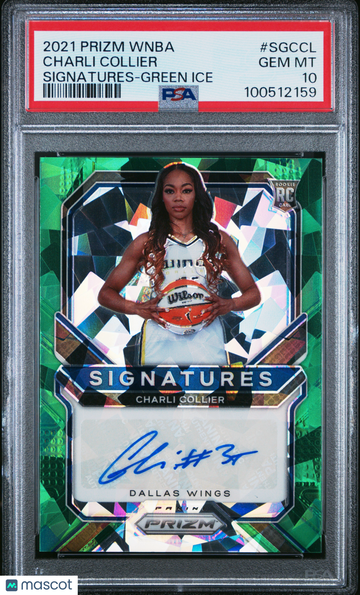 2021 Panini Prizm WNBA Signatures Charli Collier #SGCCL Green Ice PSA 10