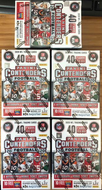 2020 Panini Contenders Football Blaster Box lot of 5
