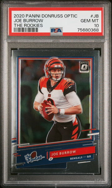 2020 DONRUSS JOE BURROW PANINI OPTIC THE ROOKIES #JB PSA 10