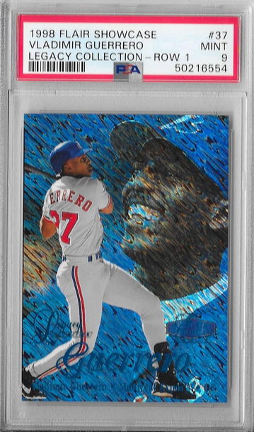 1998 FLAIR SHOWCASE LEGACY COLLECTION ROW 1 #37 VLADIMIR GUERRERO JR. PSA 9 #'D/100.  POP 3, NONE HIGHER!!