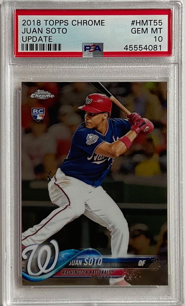2018 Topps Chrome Juan Soto Update Rookie #HMT55 GEM PSA 10