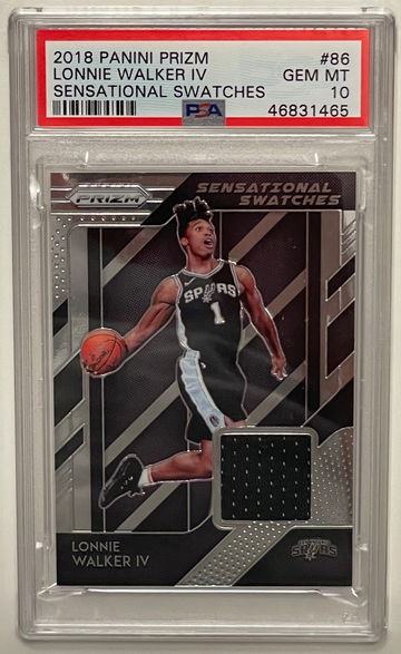 2018 Panini Prizm Sensational Swatches Lonnie Walker Rookie RC #86 PSA 10