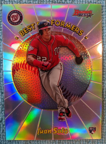 2018 Bowman's Best Best Performers Refractor RC Juan Soto #98BPJS Rookie Card