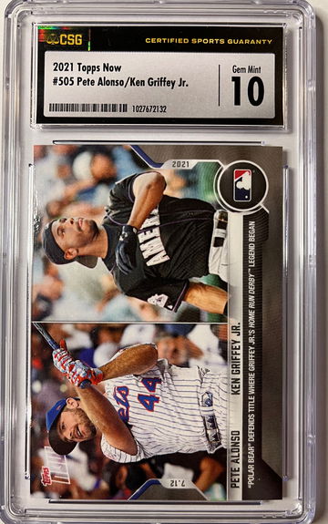 Pete Alonso, Ken Griffey Jr 2021 Topps Now #505 CSG 10
