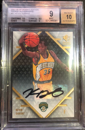 2007 SP Rookie Edition Autograph Kevin Durant BGS 9