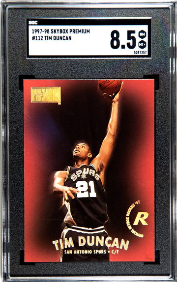 1997 SKYBOX PREMIUM TIM DUNCAN ROOKIE RC SGC 8.5