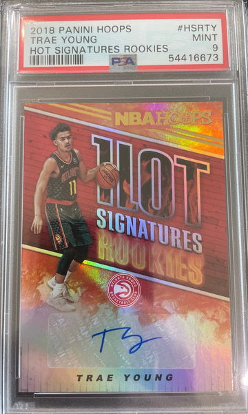 2018 Panini Hoops Trae Young Hot Signature Rookies Auto PSA 9 Mint