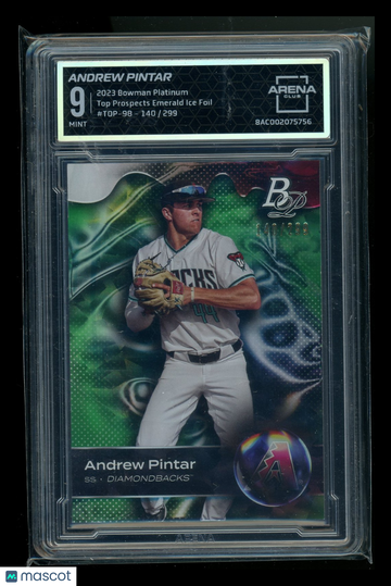 2023 Bowman Platinum Emerald Ice Foil Andrew Pintar #TOP-98 /299 Arena Club 9