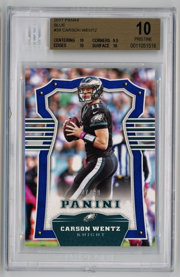 2017 Panini Blue /99 Carson Wentz BGS 10 Pop 1!!!
