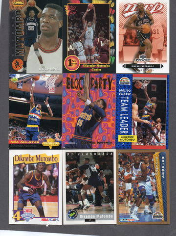 Dikembe Mutombo NBA Basketball Card Lot (26) - HOF Nuggets 76ers Nice Variety