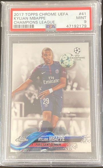 2017 Topps Chrome Kylian Mbappe PSA 9 Rookie