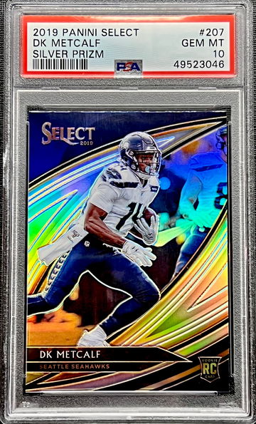2019 DK Metcalf Panini Select Silver Prizm #207 PSA 10 GEM MT Rookie Card