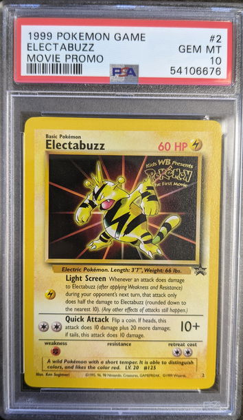 1999 Pokemon Electabuzz WB Movie Black Star Promo PSA 10