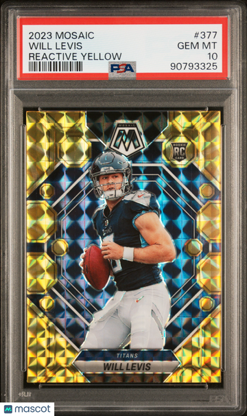 2023 Panini Mosaic Will Levis #377 Reactive Yellow PSA 10