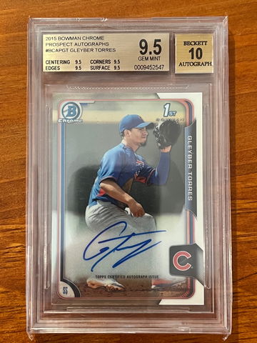 201( Bowman Chrome Gleyber Torres 1st Auto BGS 9.5/10 TG