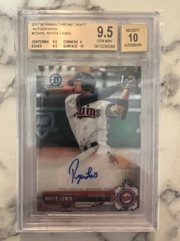 2017 Bowman Draft Chrome Royce Lewis Auto BGS 9.5 