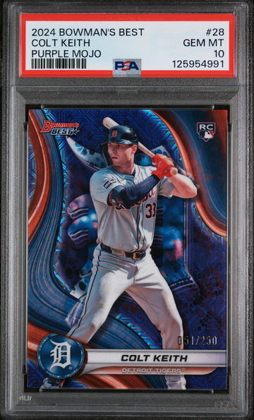 2024 Bowman's Best Purple Mojo Colt Keith #28 /250 PSA 10
