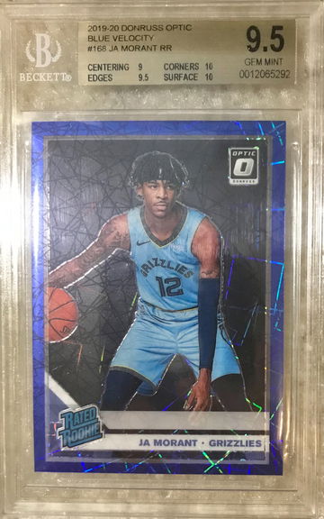 2019 Donruss Optic Ja Morant Blue Velocity RR BGS 9.5 (10 on surface and corners!)