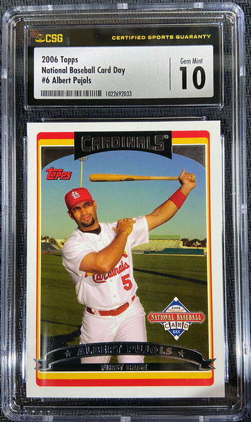 2006 Topps Albert Pujols National Baseball Card Day CSG 10 GEM MINT POP 1!
