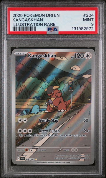 2025 Pokemon Scarlet and Violet Destined Rivals Illustration Rare Kangaskhan #204 PSA 9