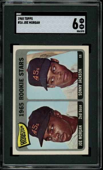 1965 Topps #16 Joe Morgan/Sonny Jackson RC/Rookie Astros HOF SGC 6 EX-NM