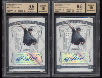 2009 Bowman Sterling AJ A.J Pollock Auto Autograph BGS 9.5/10 Lot of 2 