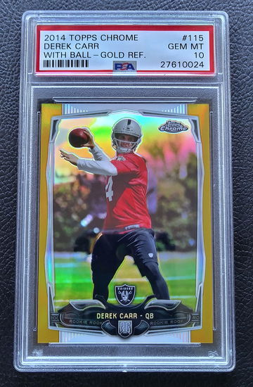 DEREK CARR 2014 TOPPS CHROME GOLD REFRACTOR ROOKIE /50