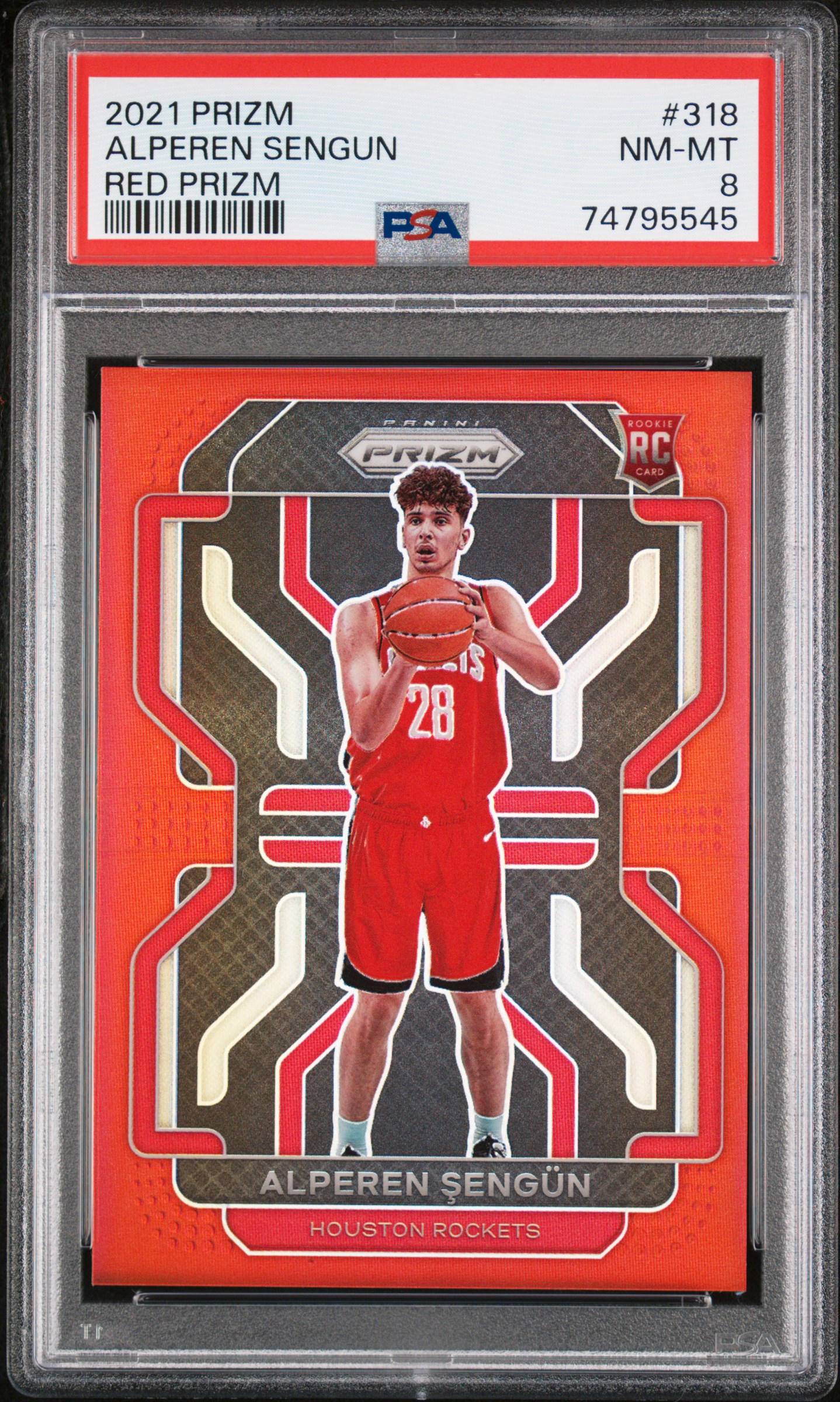 Alperen Sengun 2021 Panini Prizm #318 Red Prizm Rookie PSA 8