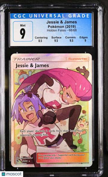 2019 Pokemon Hidden Fates Jessie & James Holo Ultra Rare Ultra Rare CGC 9 #68/68