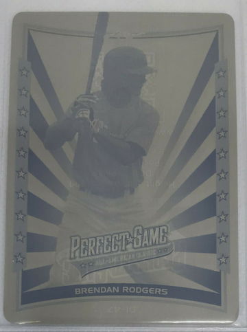  2014 Leaf Perfect Game AAC Direct Set Brendan Rodgers Magenta Printing Plate 1/1