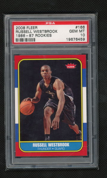 2008 Fleer Russell Westbrook Rookie RC Retra 1986 #166 PSA 10