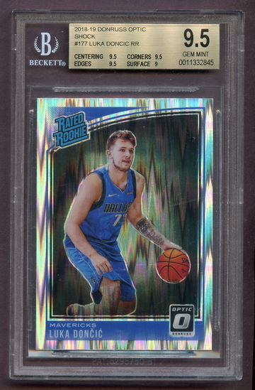 LUKA DONCIC 2018 Donruss Optic SHOCK Refractor Rated Rookie BGS 9.5 Gem Mint