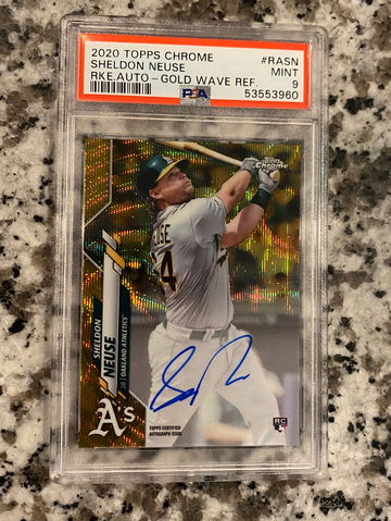 2020 Topps Chrome Sheldon Neuse Gold Wave Auto 43/50
