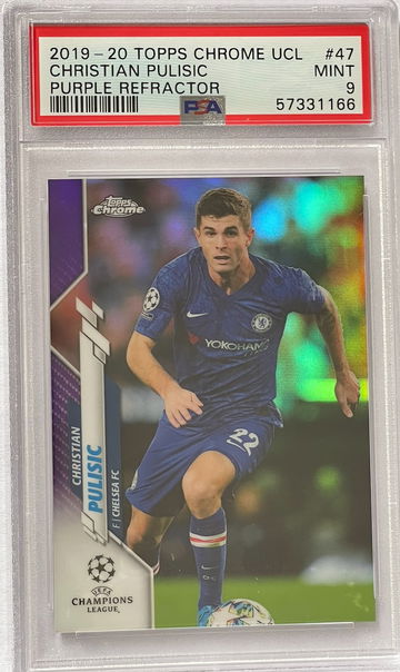 2019-20 TOPPS CHROME UCL CHRISTIAN PULISIC PURPLE REFRACTOR /250 **PSA 9 MINT!**