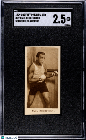 1929 Godfrey Phillips, Ltd. Paul Berlenbach #32 Sporting Champions SGC 2.5